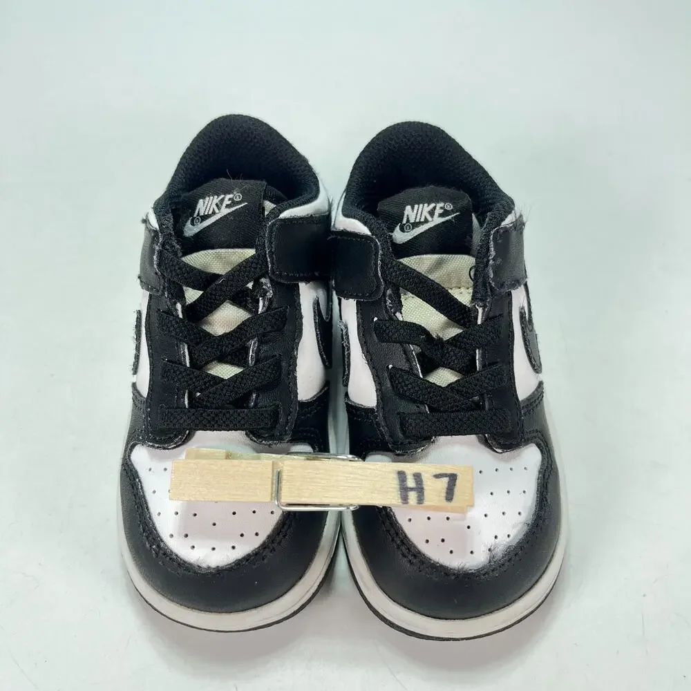 Nike Dunk Low Panda Black White Low Top Sneakers Shoes CW1589-100 Kids Size 7C